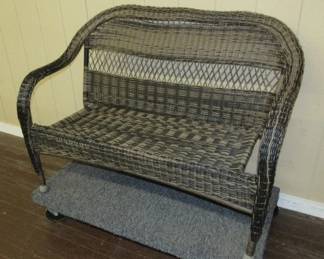 Plastic Wicker Bench