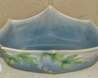 Roseville Pottery Console Bowl - Bleeding Heart Pattern