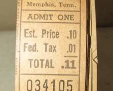 Roll of Early Daisy Theatre Memphis, TN 11 Cent Tickets