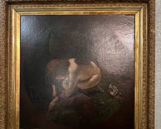 Signed oil on canvas ,T.H.S. 1883
32 1/2 by 31 1/2 inches