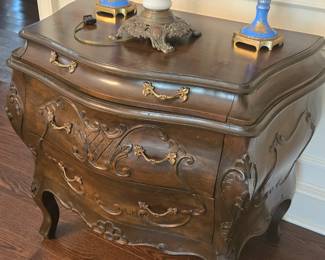 French style bombe chests from
France
Matching pair , 29 inches wide, 39 inches tall