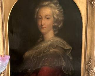 Likely 19th century oil painting portrait of a woman , unsigned
29 by 33