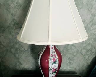 Pair of vintage floral lamps , 32 inches tall.