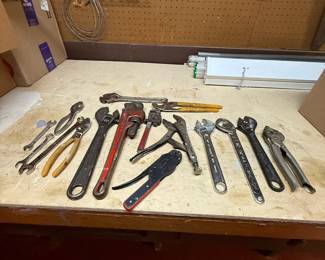 Lot of pliers, adjustable wrenches $15 for lot. 