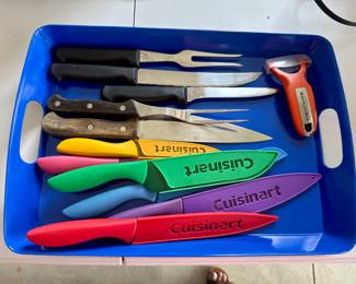 Cuisinart knife set with peeler,  additional utensils.  $10