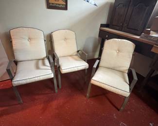 3 metal chairs with cushions.   $50 
