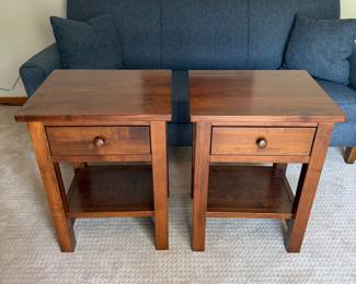 End tables solid wood.   $75 pair