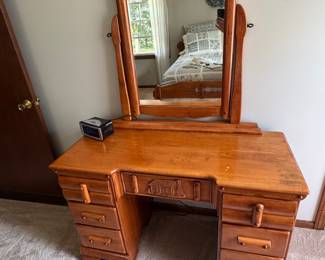 Vanity Dresser, Tall Dresser,  Bed frame with mattresses.   Full size.  Sold as a set. $850