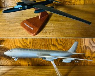 Vintage airplane models including a Lockheed U-2, and a Boeing KC-135 Stratotanker