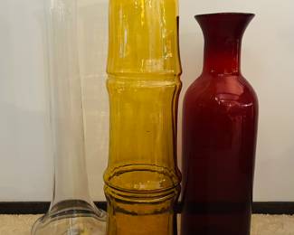 Vintage large Blenko floor vases 