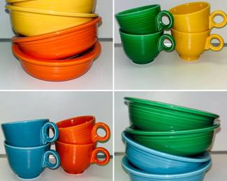 Fiestaware bowl and cup sets 