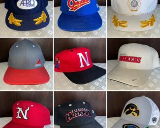 Trucker hats, sports caps, husker hats