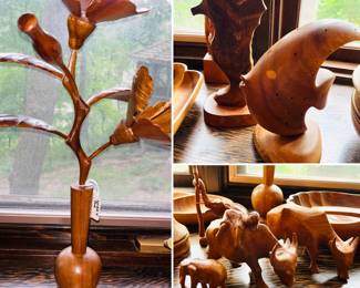hand-carved hardwood decorations 