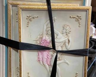 Porcelain relief frames (set of three) 