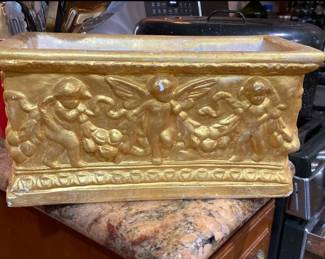 Cherub plaster planter boxes 