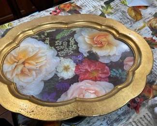 Italian serving trays and vintage collection trays