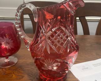 Cranberry pitcher 