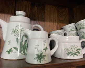 Noritake Stoneware. 77 pieces. 8 place setting plus many serving pieces. Mountain Flowers pattern. 