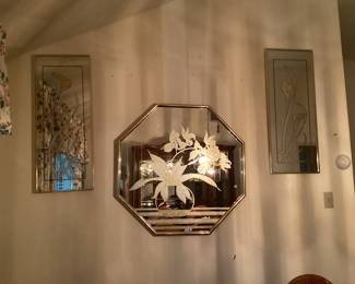 Mid-century modern etched mirrors MCM