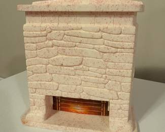 Vtg. Mattel Barbie 1994 White Stone Look Fireplace & Mantel 
