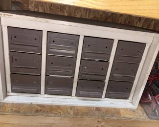 Pitney Bowes 12 Drawer Metal Cabinet W/Tools!
