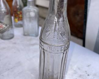 Toledo Greens Beverages Art Deco Embossed Soda Bottle!
