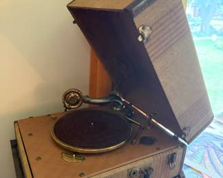 Antique portable victrola
