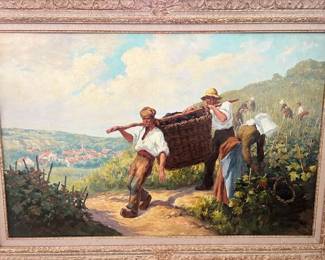Framed Oil "Burgundy"