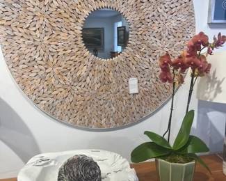 Palacek Wood Mosaic Mirror