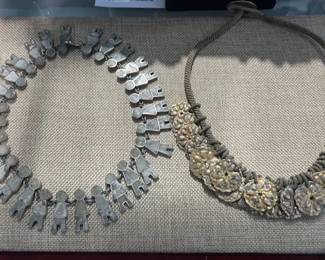Necklaces: Sterling/Stone & Brass Silver Medallion