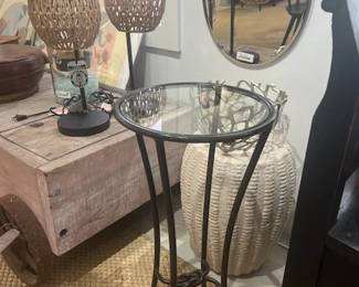 Metal and Glass Side Table