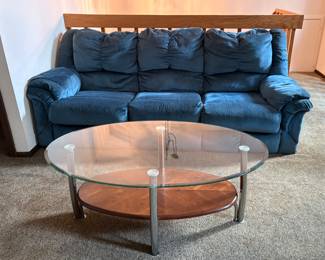 Glass Top Coffee Table & Sleeper Sofa 