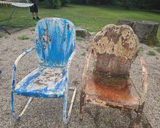 pressed steel lawn chairs