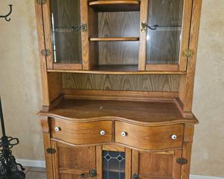 Oak curio cabinet