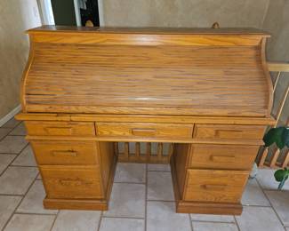 oak roll top desk