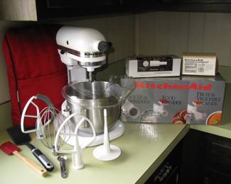 Kitchen Aid with Many Attachments Some New in Box