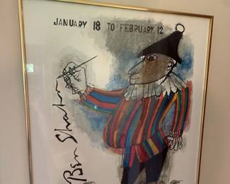 Framed Ben Shahn Exhibition Poster