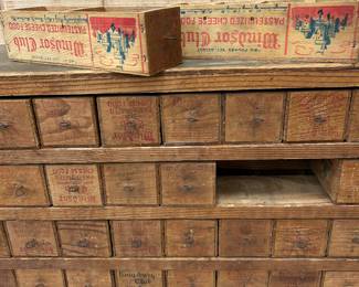 Antique Wooden Cheese Box Rack