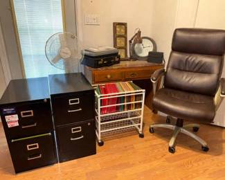 Classic Inspired Home Office Suite Desk, LaZBoy Chair, Filing  Accessories