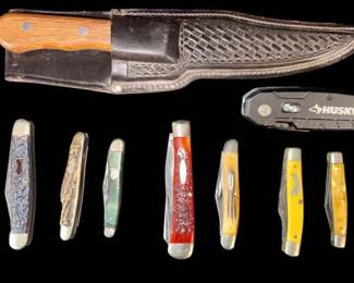 Collectible Knife Lot  Case XX, Sportsman Bear, Husky,  More