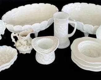 Charming Collection of White Milk Glass Limoges Porcelain  A Diverse Lot