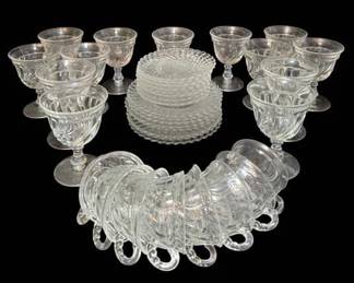 Exquisite Fostoria Colony Swirl Pattern Glassware Collection 37 Pieces