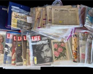 Vintage Magazine Newspaper Collection  Life, Saturday Evening Post, 1800s Newspapers  More