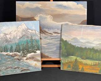 Unframed Original Landscape Paintings by Frost, Jean M and Foldine Ready for your personal touch