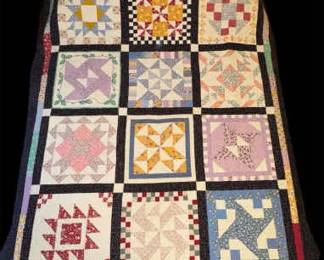Handcrafted Beauty Exquisite Star Sampler Quilt 68 x 84 