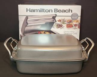 Hamilton Beach Electric Indoor Searing Grill and Heavy Duty Kitchen Aid Roasting Pan 