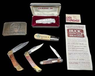 Vintage  Collectible Knife Lot  Classic IV Buck, Trailblazer, Schrade  More