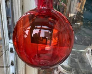 MCM hand blown orange art glass $48 + tax
