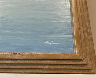 Water landscape hand painted oil painting 45” x 56” $1200 + tax