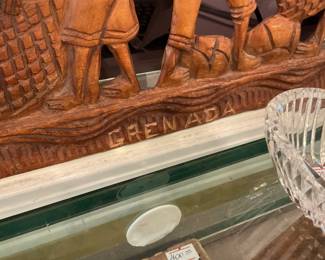 Signed hand carved wood art from Grenada - $30 + tax